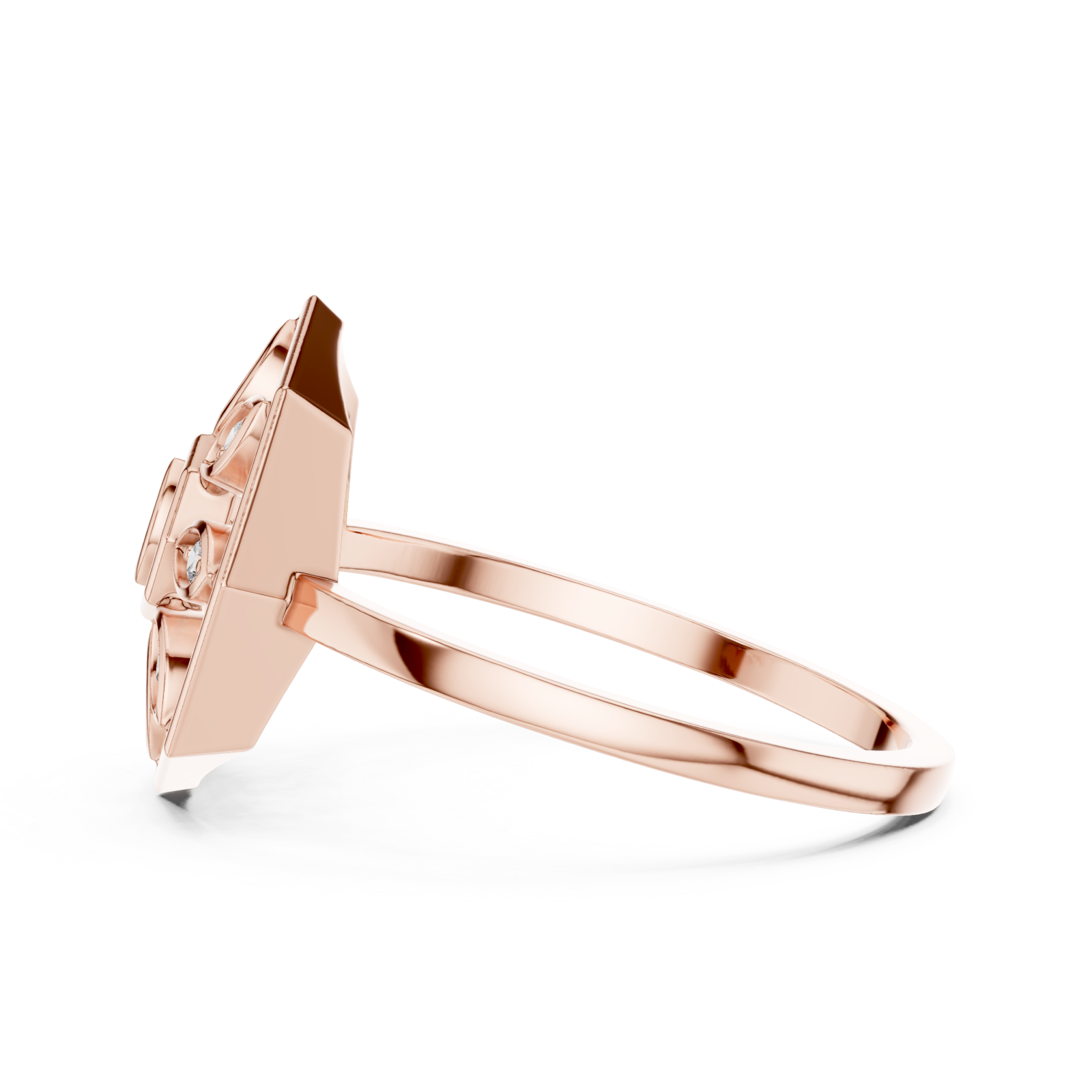  Rose Gold Opaline Lattice Ring Side View