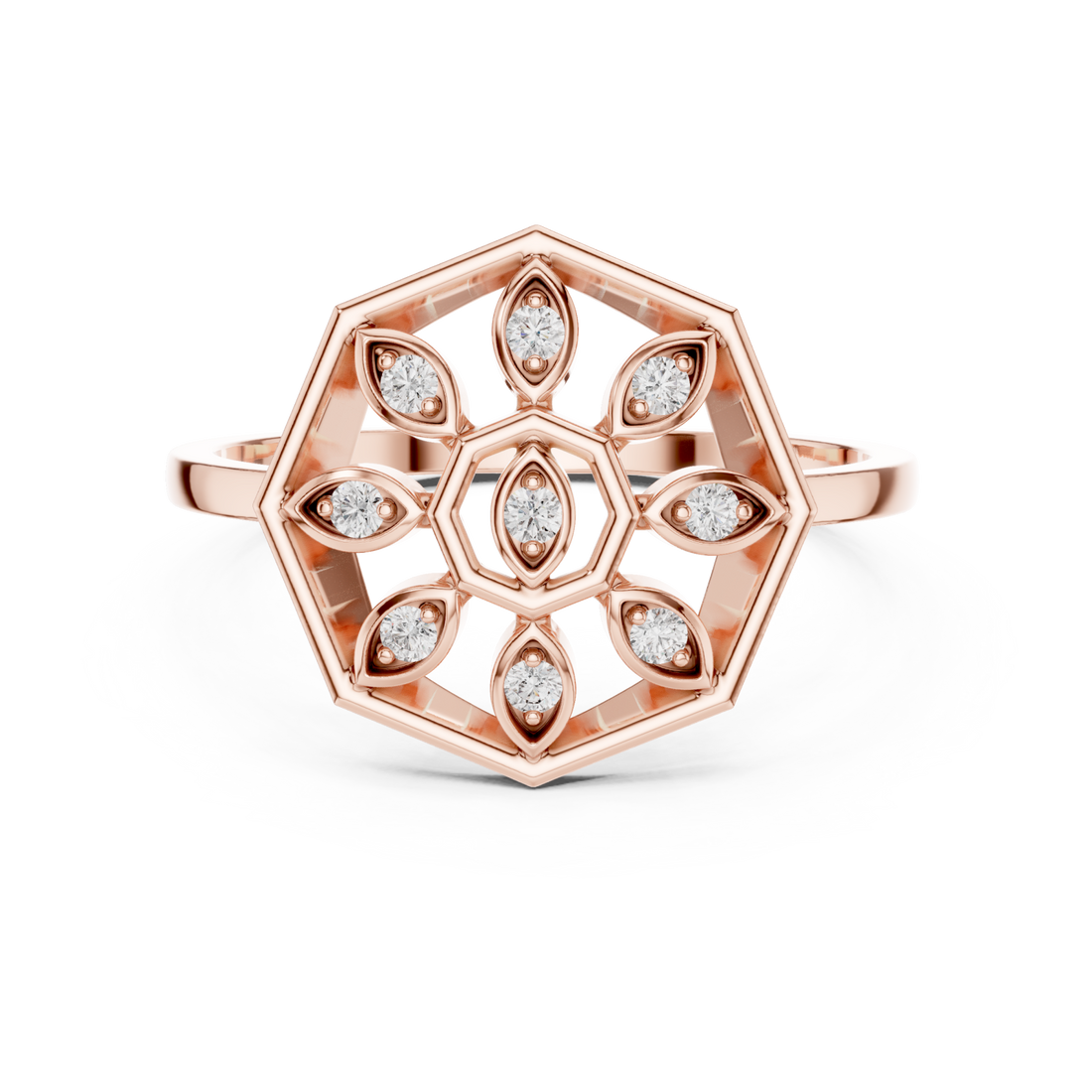  Rose Gold Opaline Lattice Ring Right View