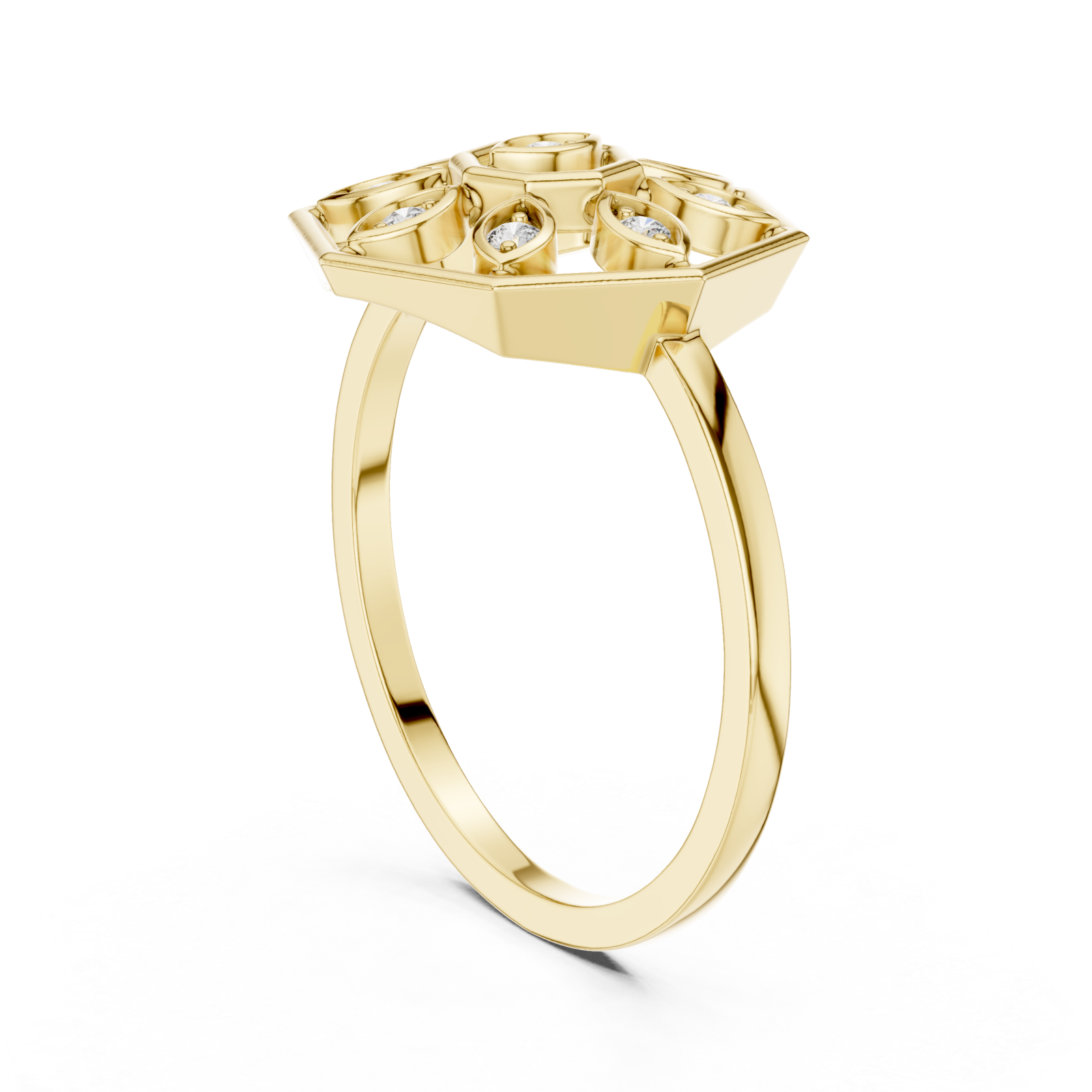  Gold Opaline Lattice Ring Left View