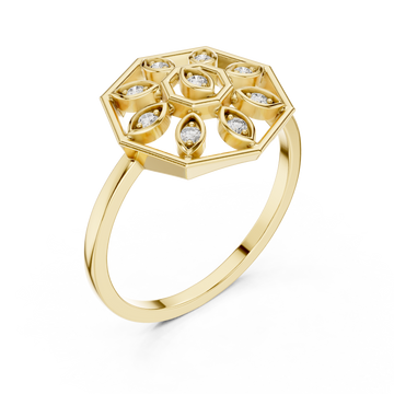 Gold Opaline Lattice Ring Right View