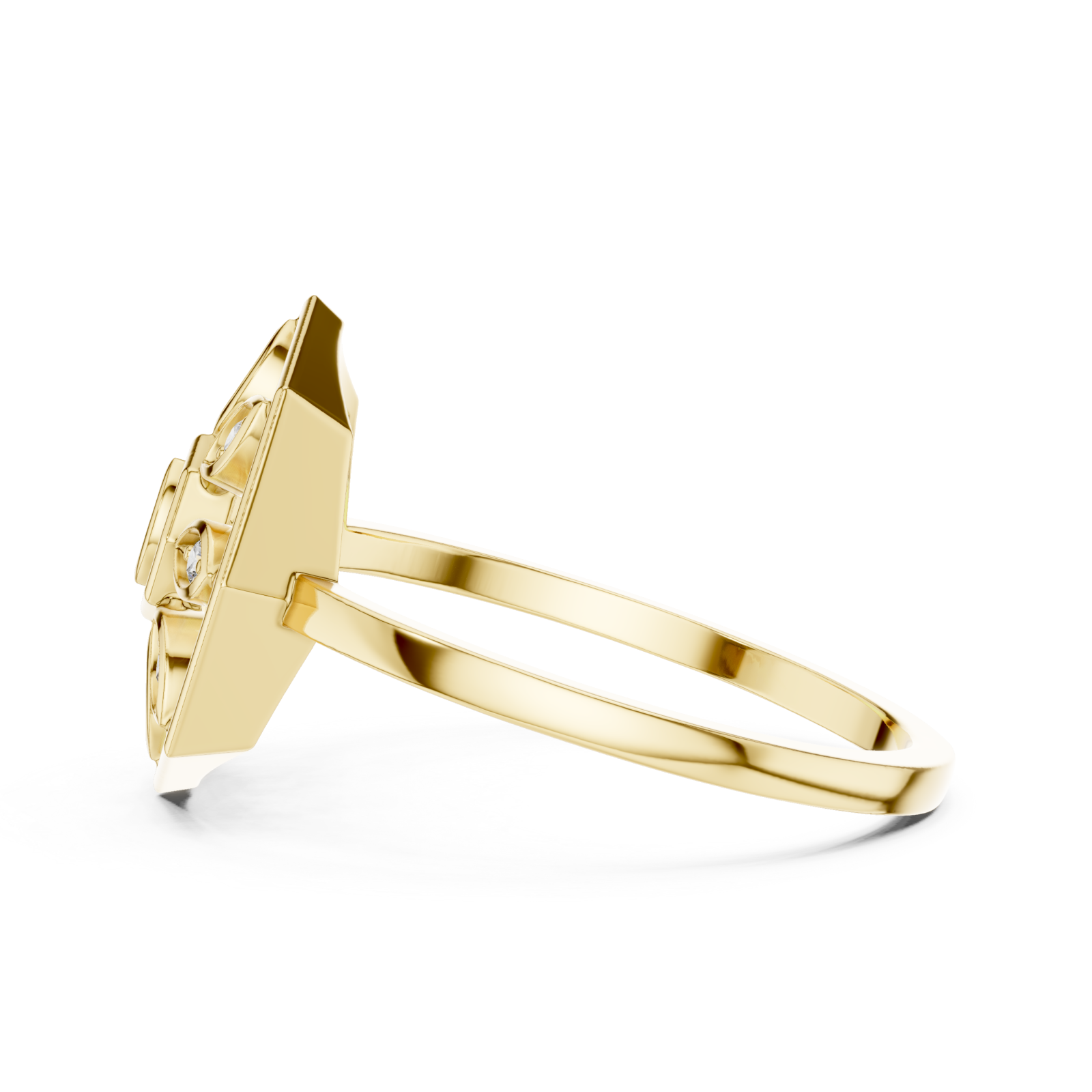  Gold Opaline Lattice Ring Side View