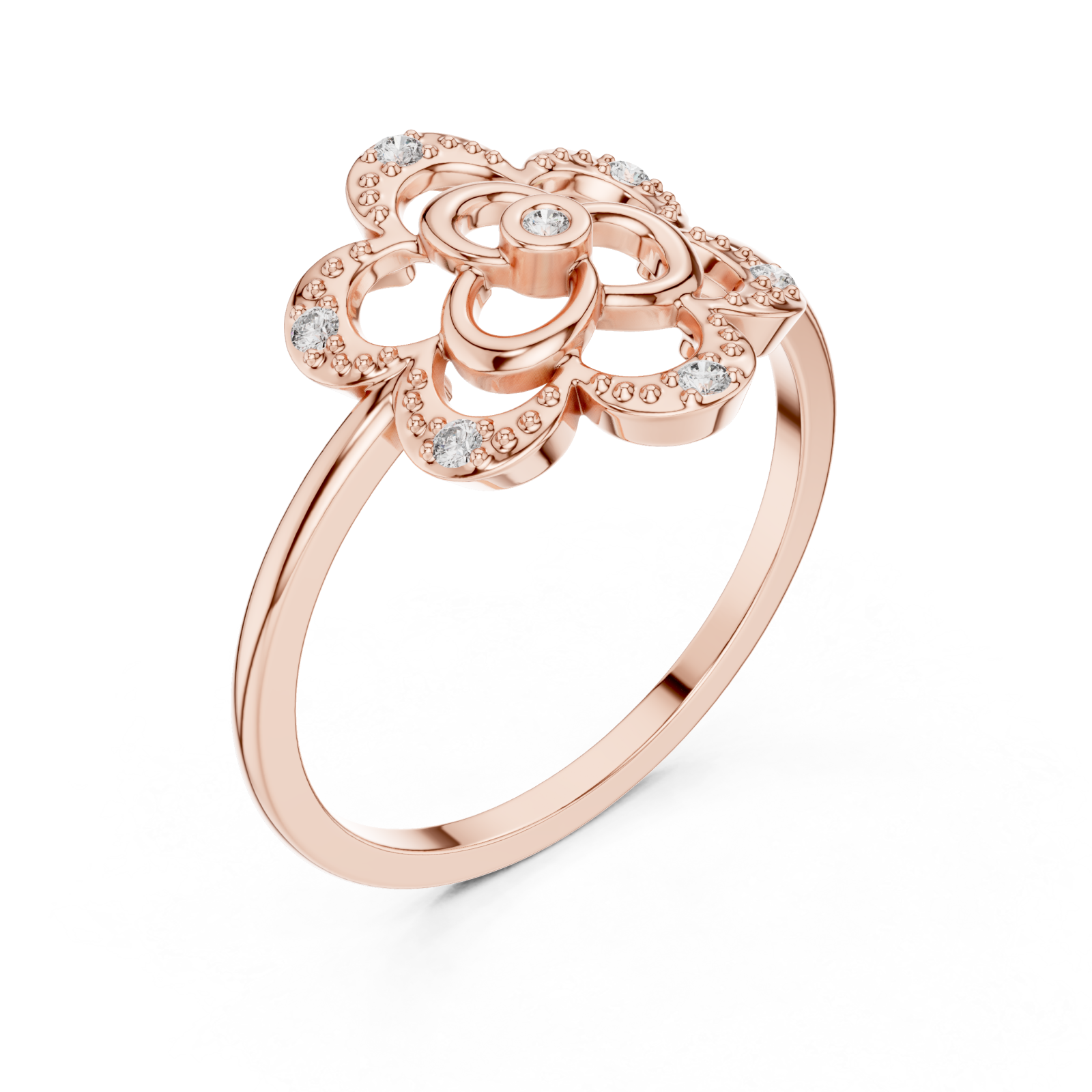  Rose Gold Fleurina Radiance Ring Right View