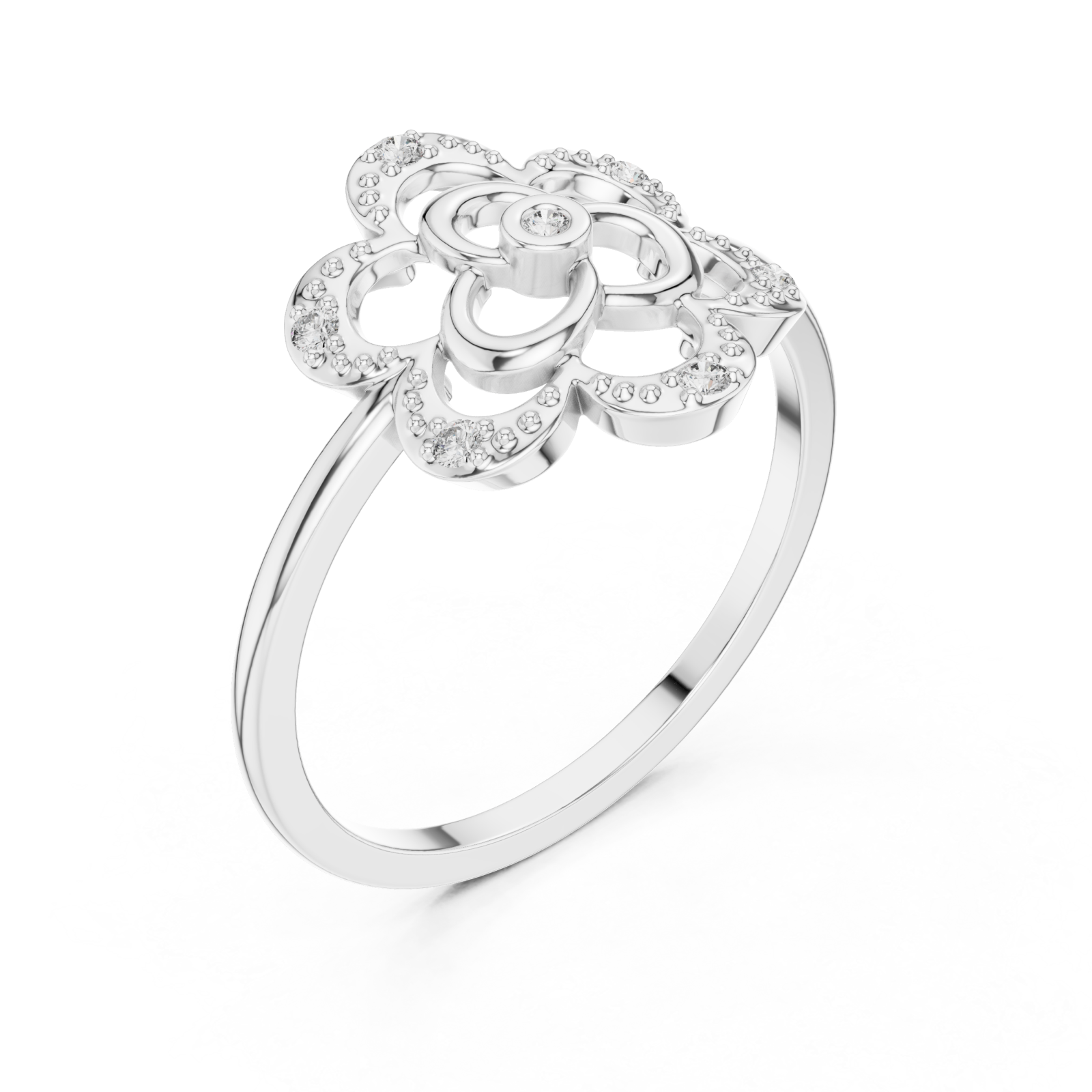  White Gold Fleurina Radiance Ring Right View