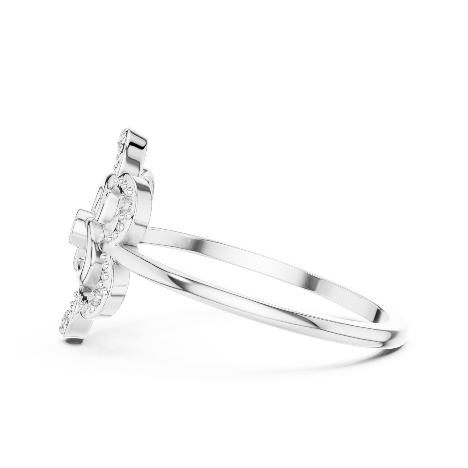  White Gold Fleurina Radiance Ring Side View
