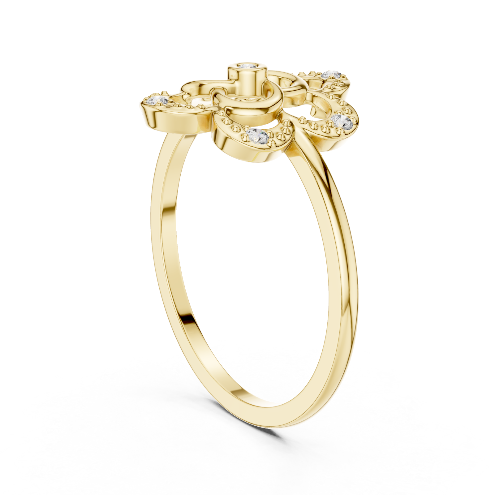  Gold Fleurina Radiance Ring Left View