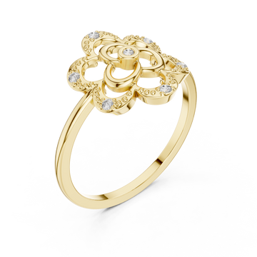 Gold Fleurina Radiance Ring Right View