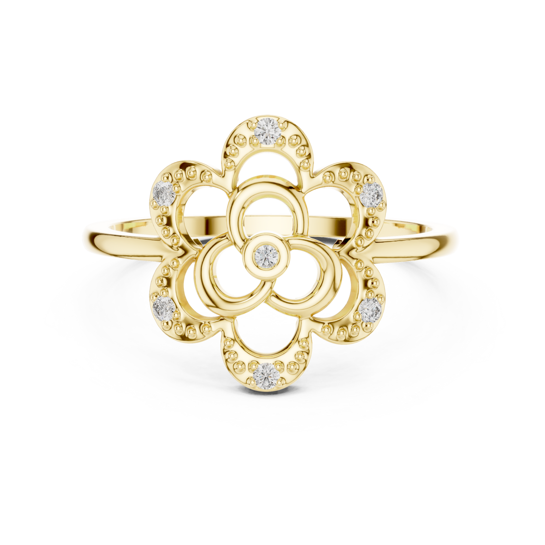 Gold Fleurina Radiance Ring Right View