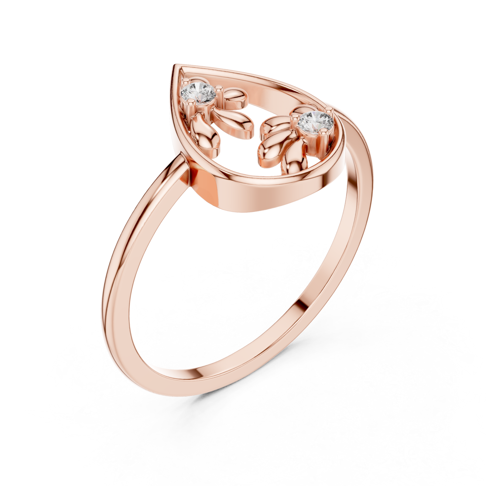  Rose Gold Blossom Grace Ring Right View