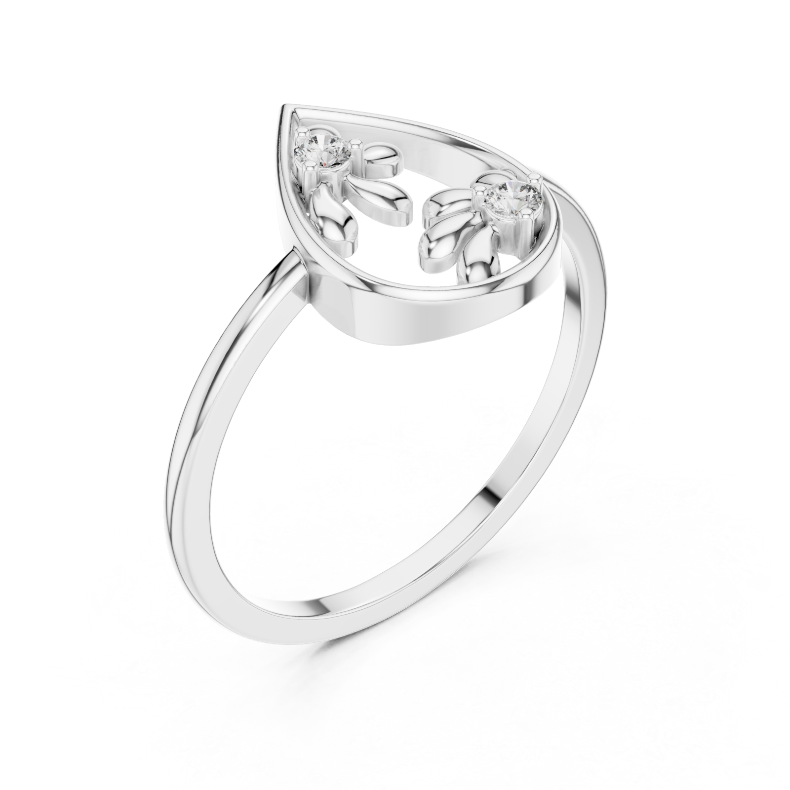  White Gold Blossom Grace Ring Right View