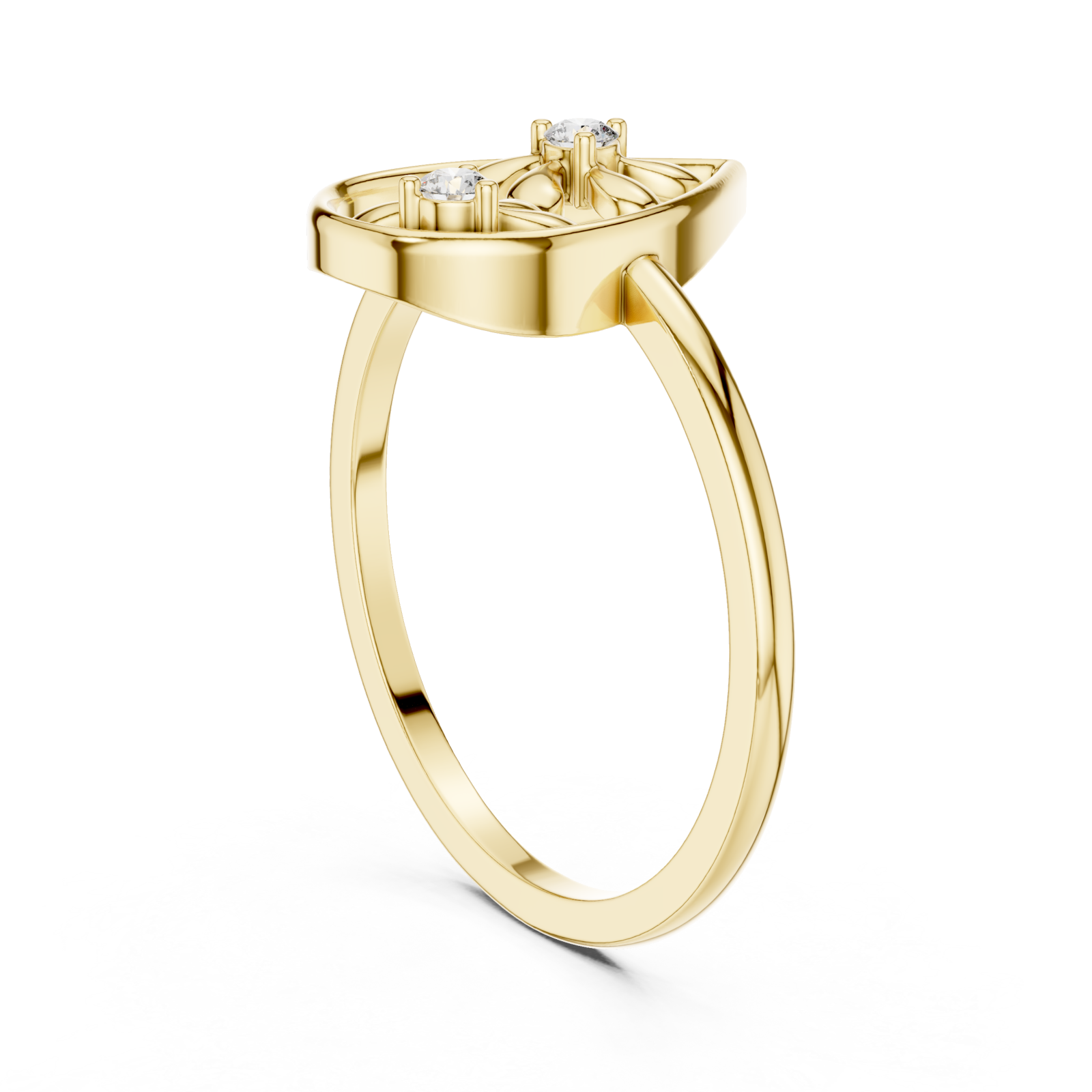  Gold Blossom Grace Ring Left View