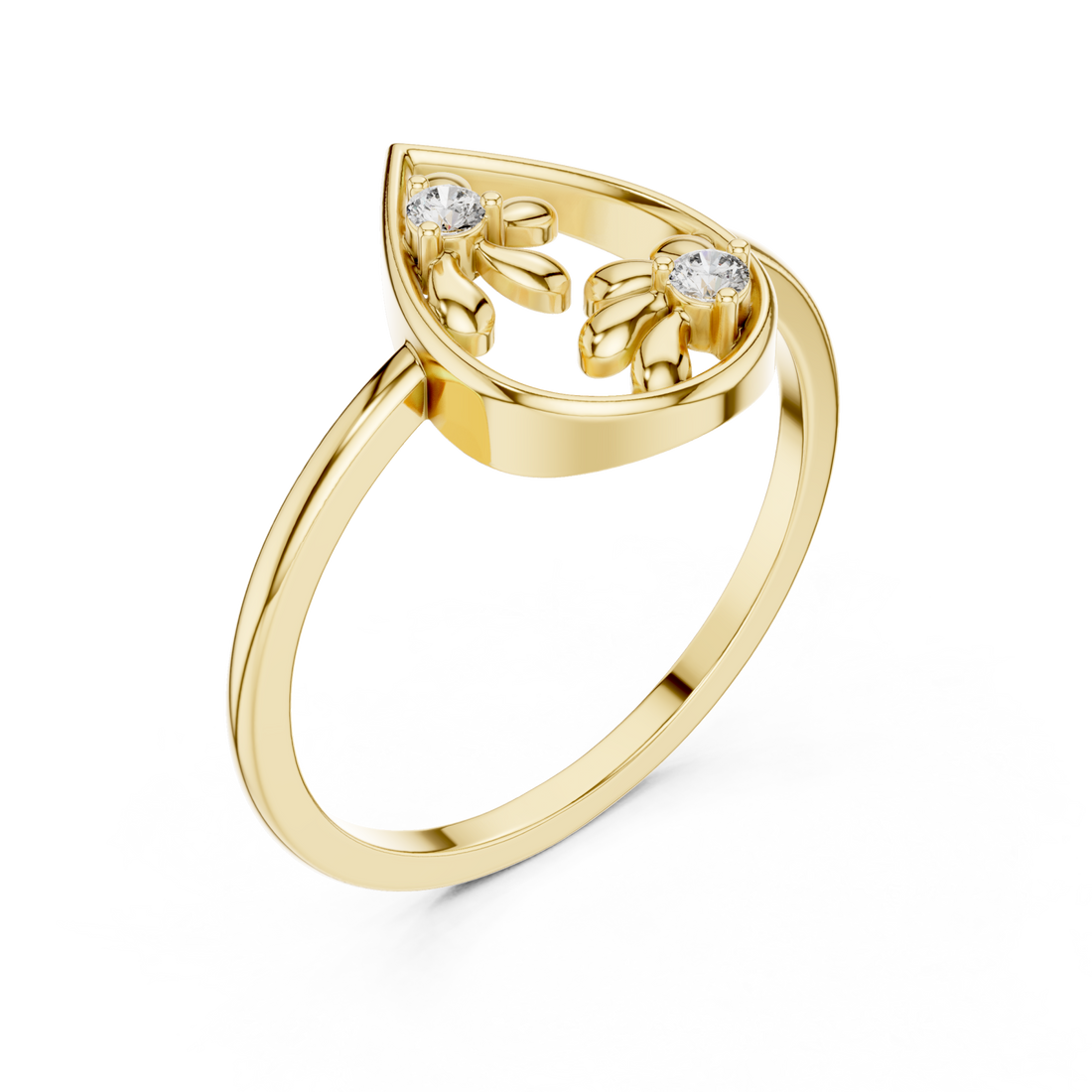 Gold Blossom Grace Ring Right View