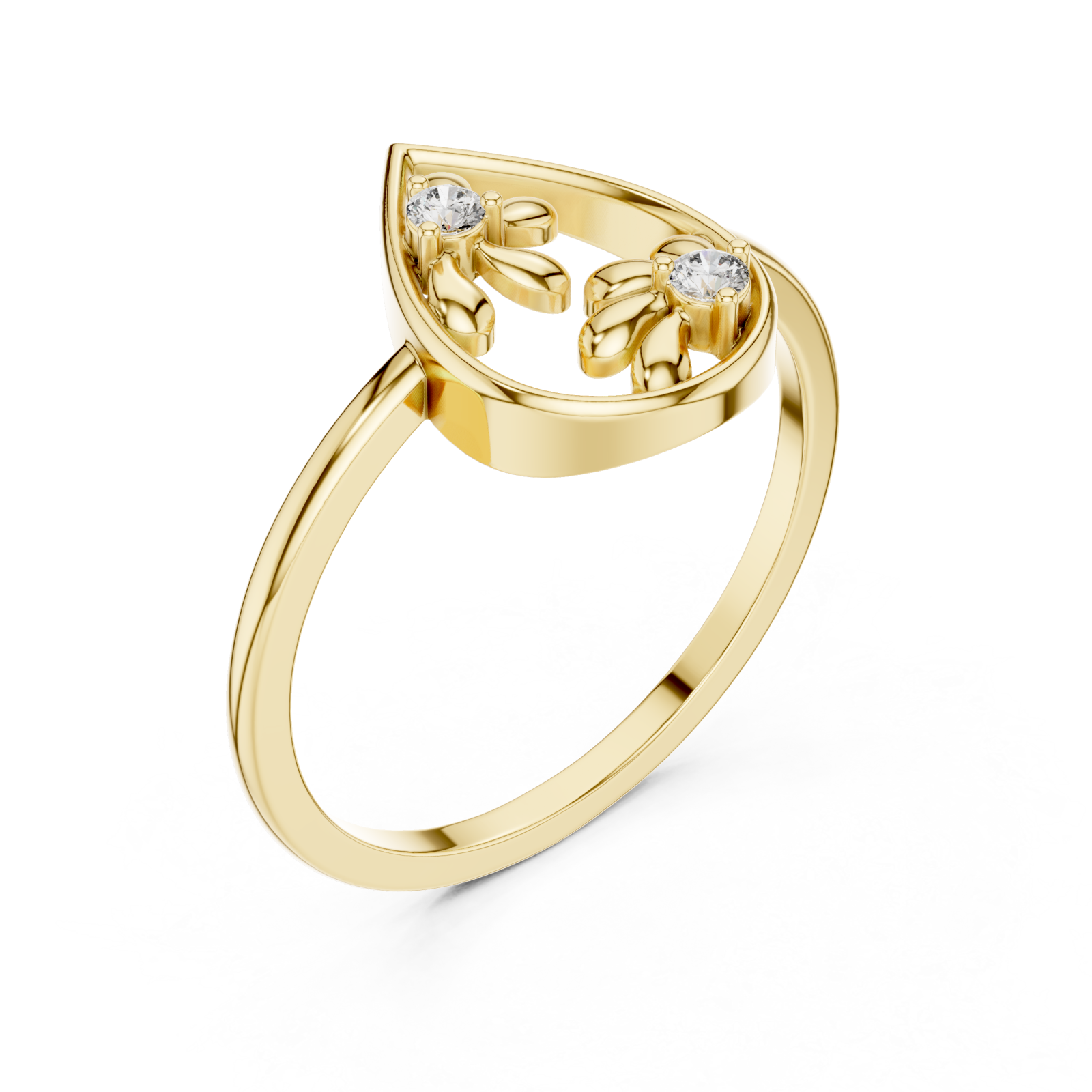 Gold Blossom Grace Ring Right View