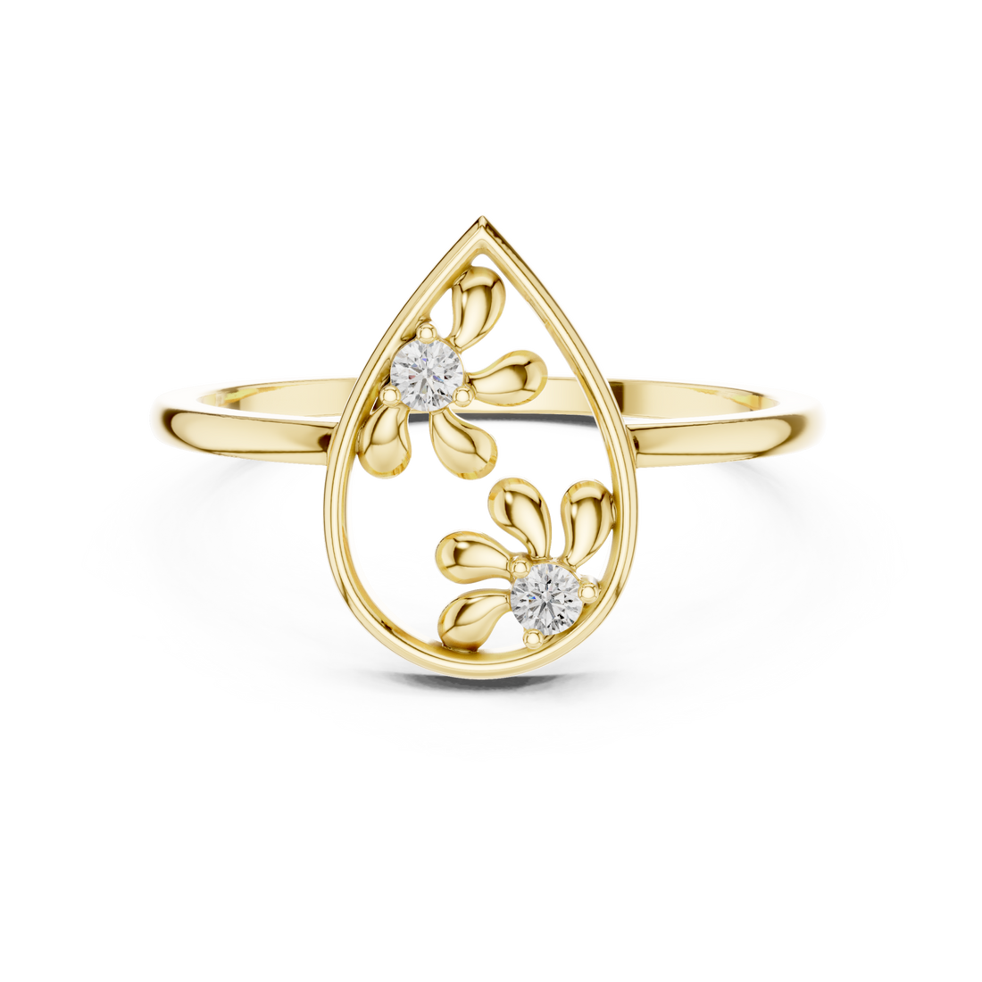 Gold Blossom Grace Ring Right View