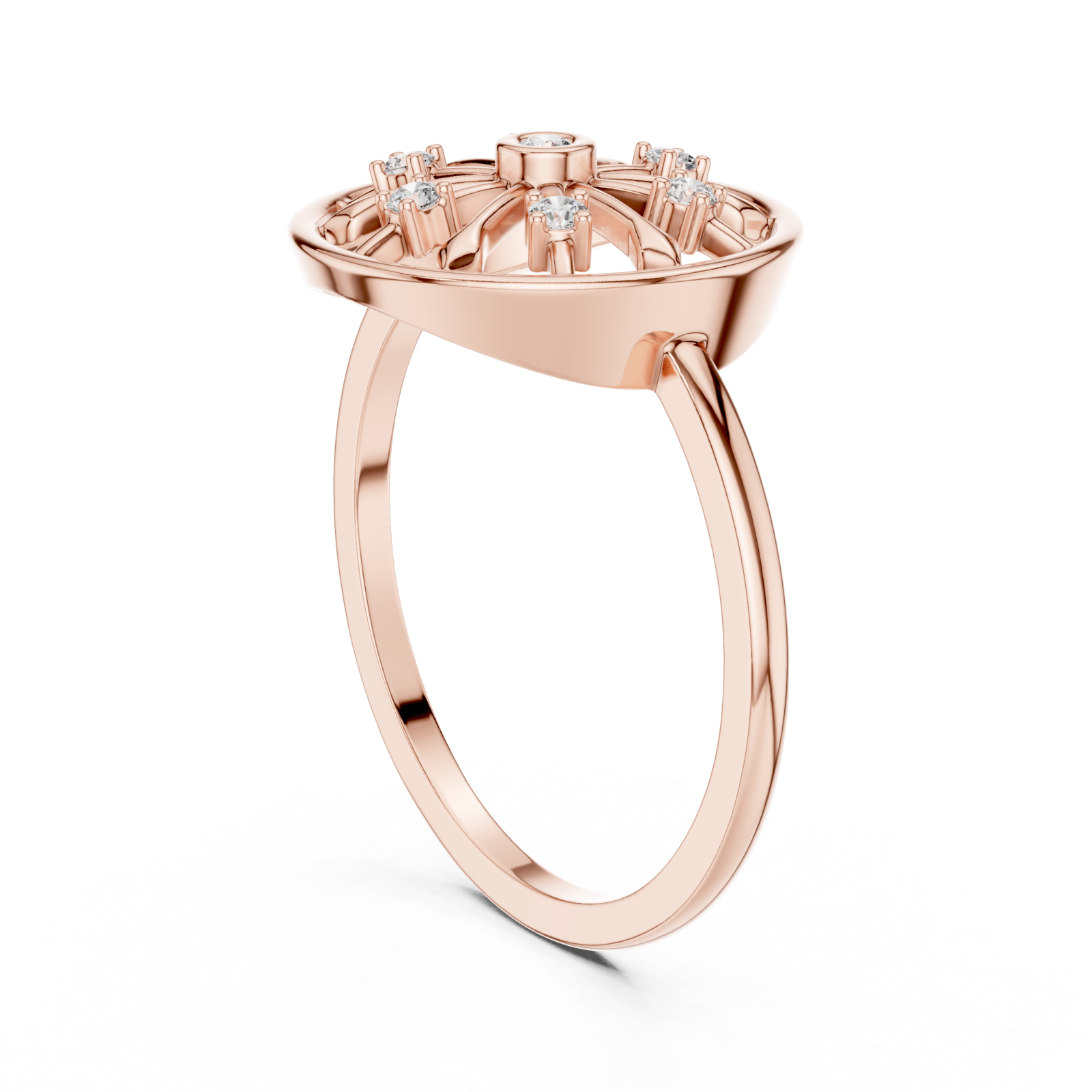  Rose Gold Radiance Aura Ring Left View