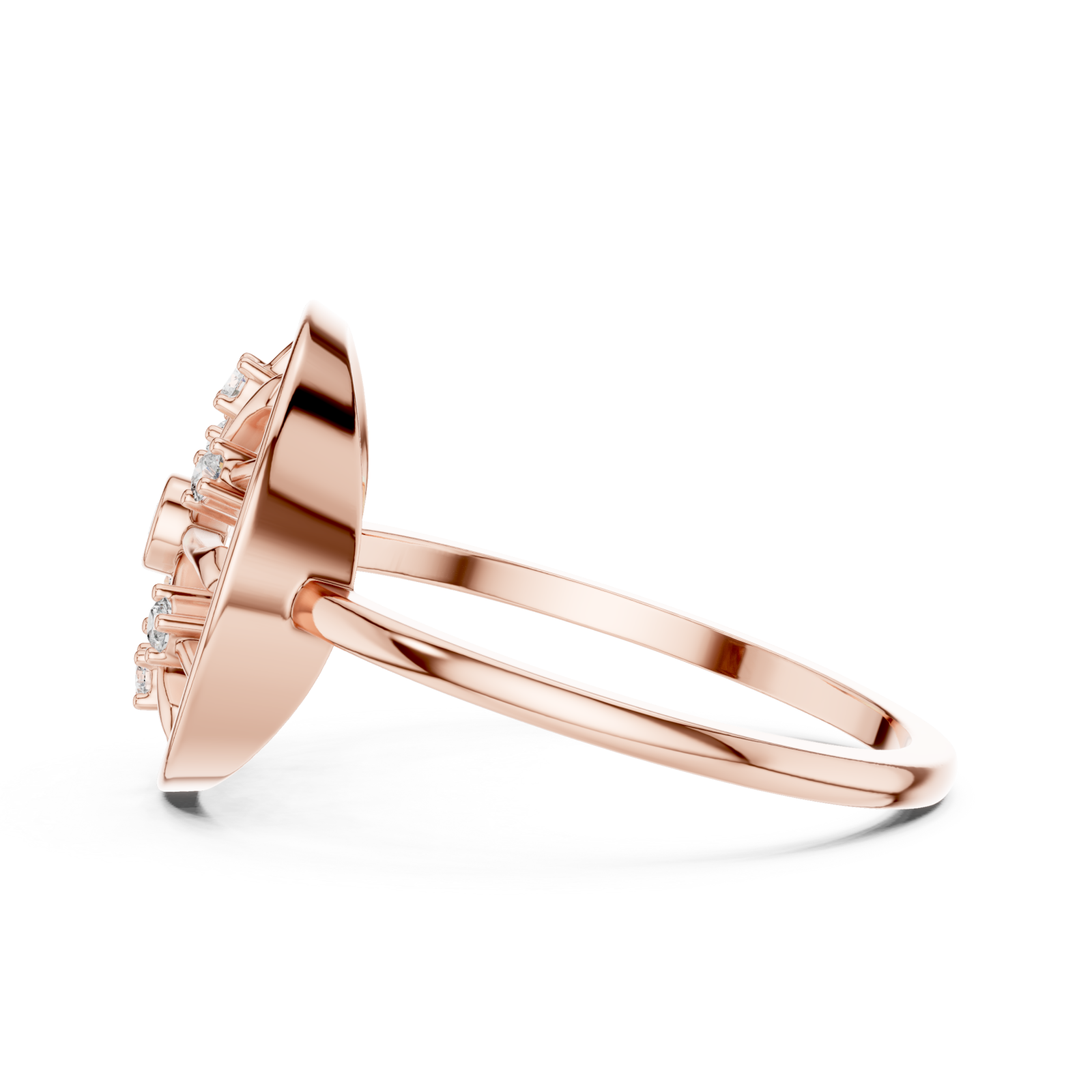  Rose Gold Radiance Aura Ring Side View