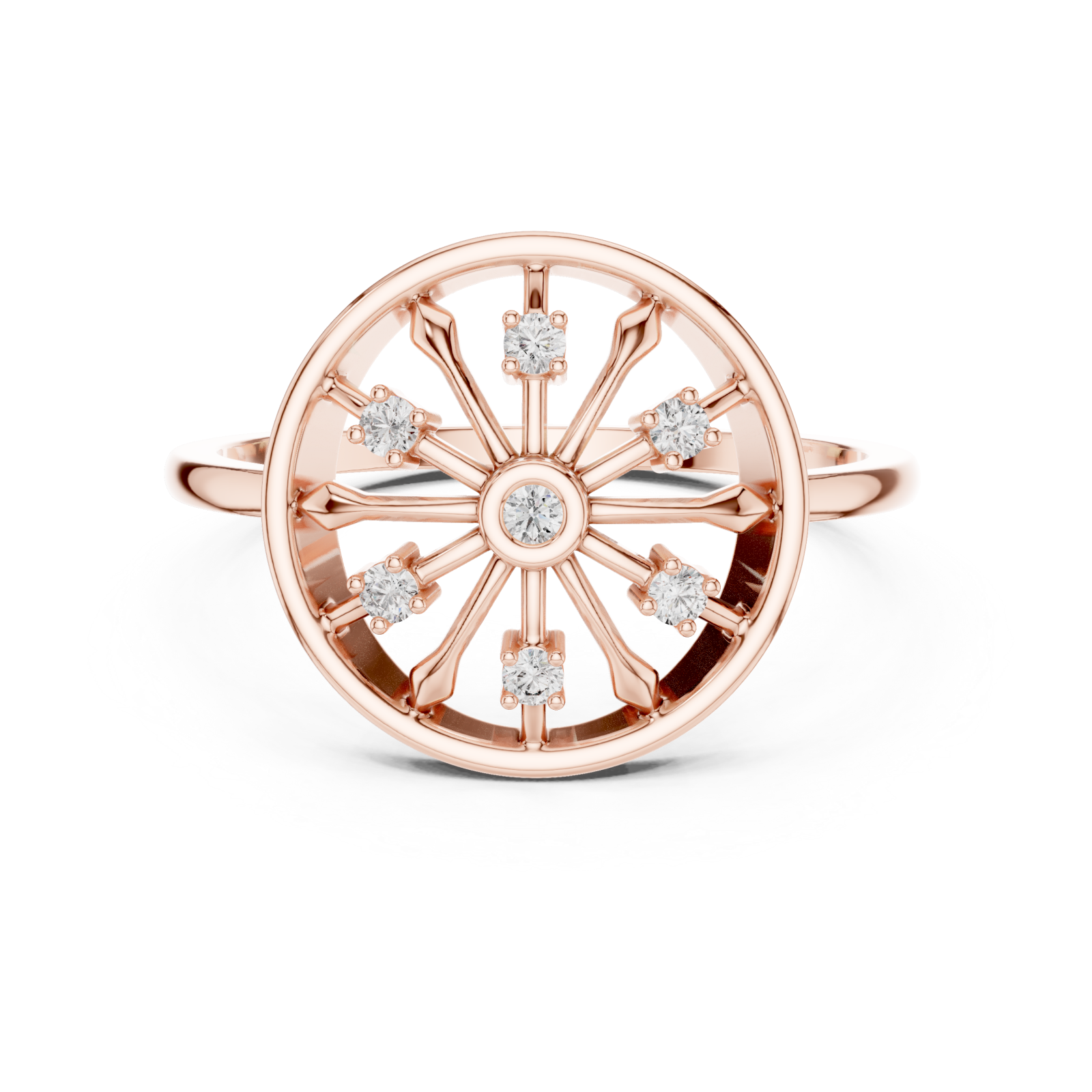  Rose Gold Radiance Aura Ring Front View