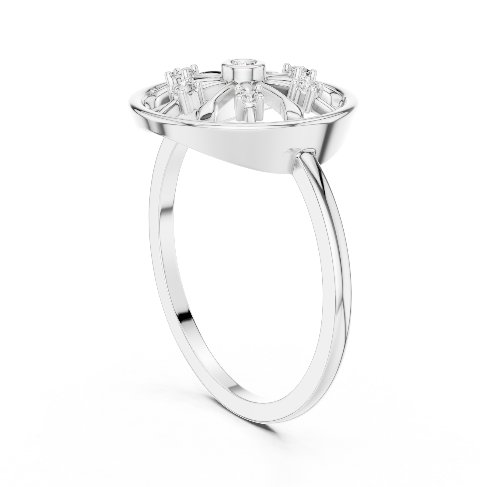  White Gold Radiance Aura Ring Left View