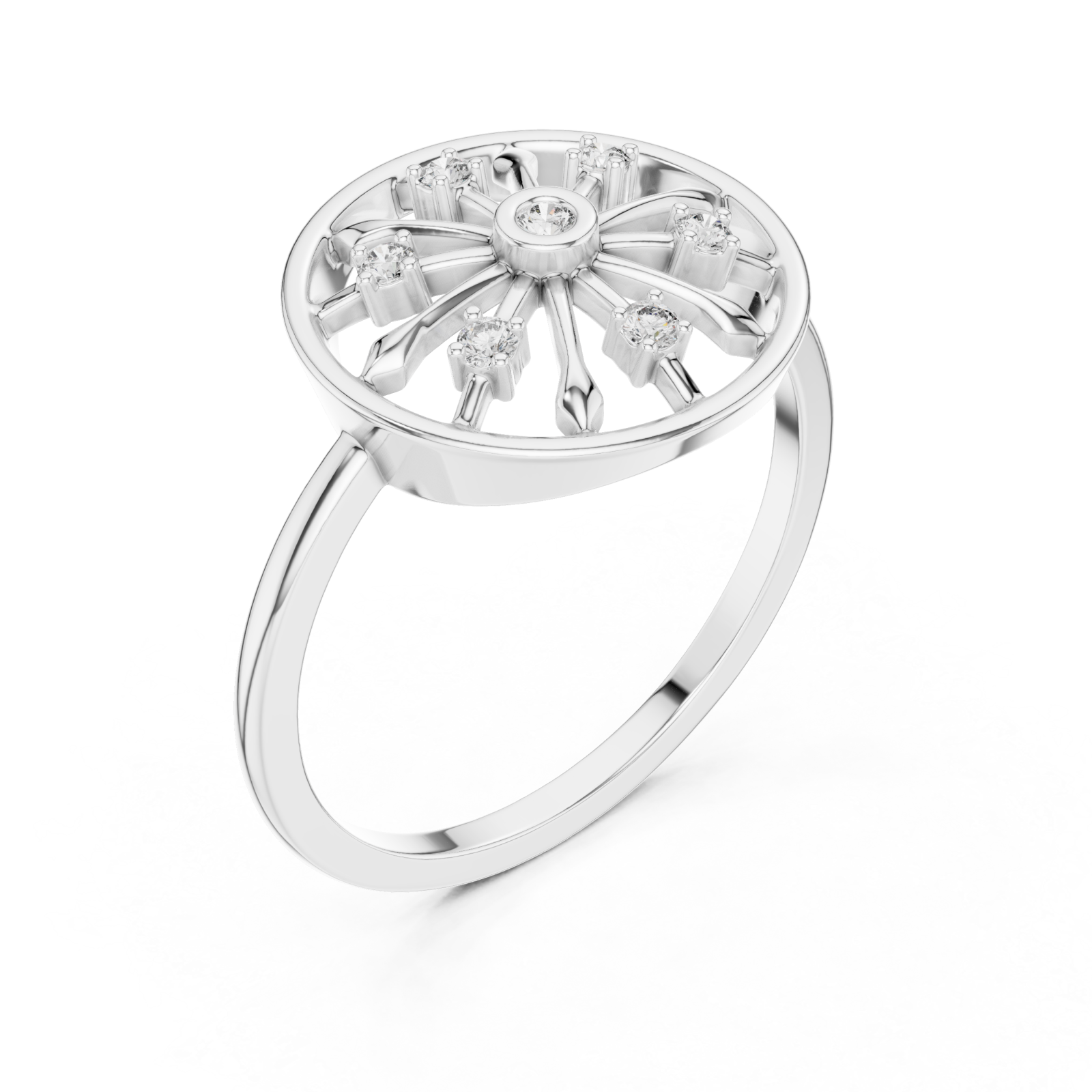  White Gold Radiance Aura Ring Right View