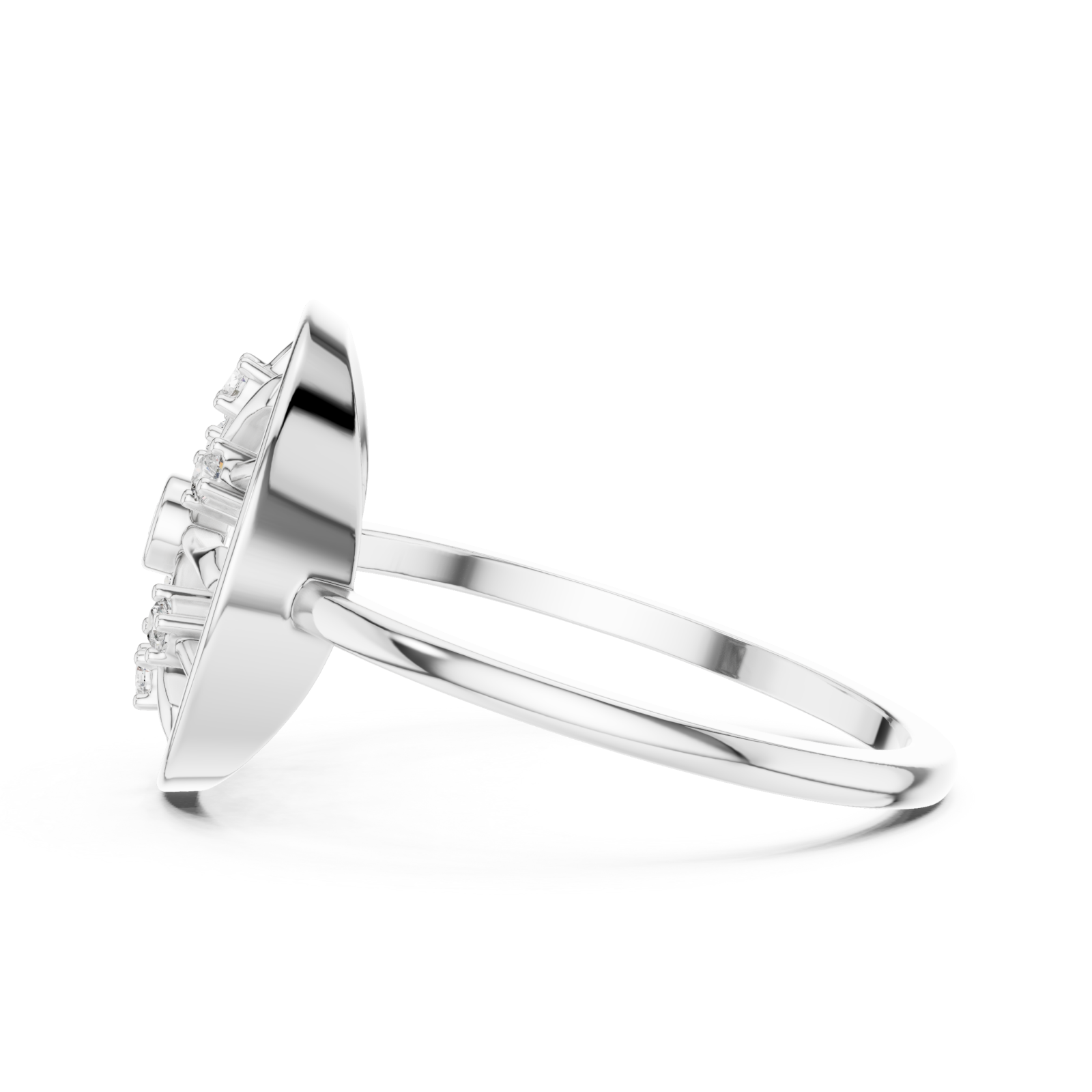  White Gold Radiance Aura Ring Side View