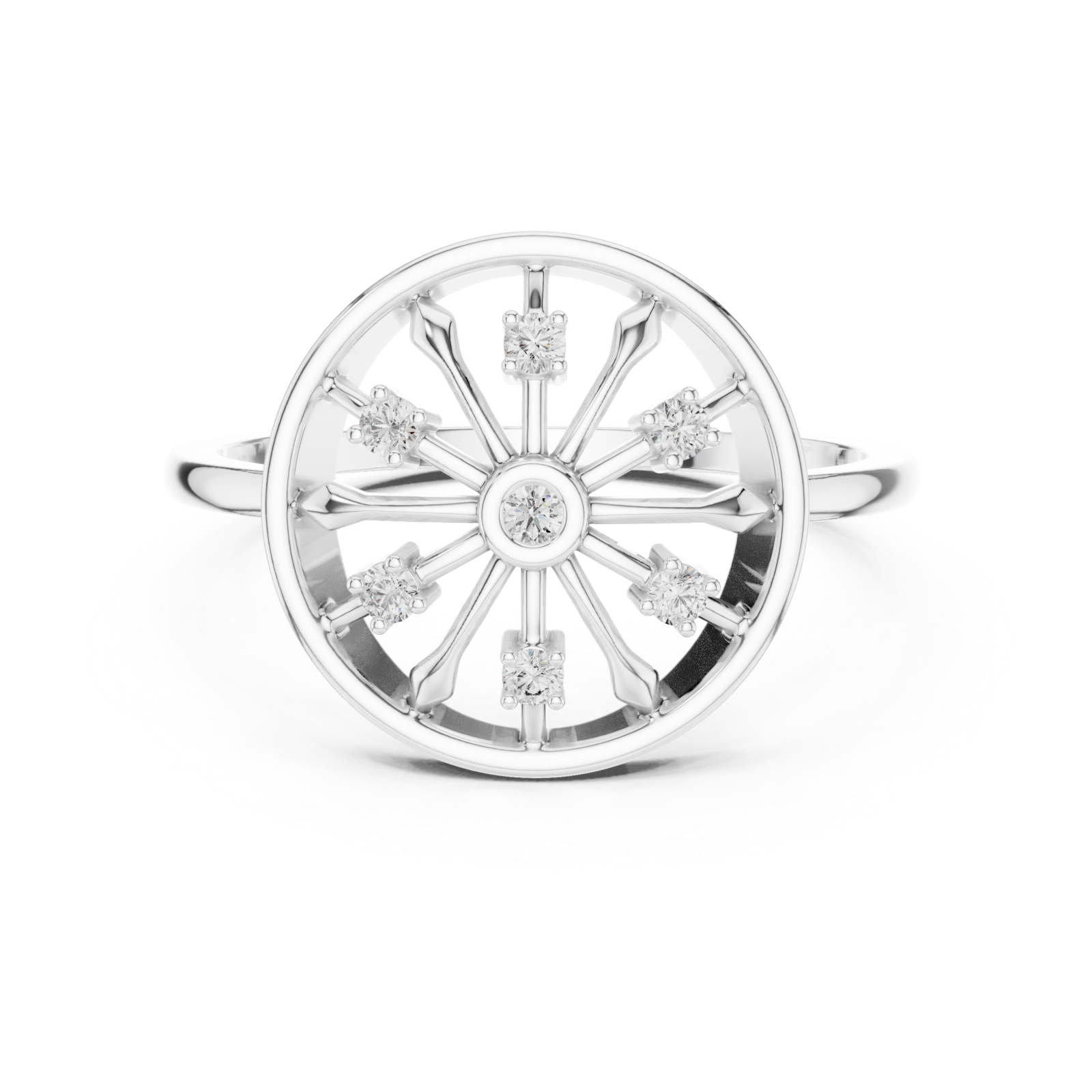  White Gold Radiance Aura Ring Front View