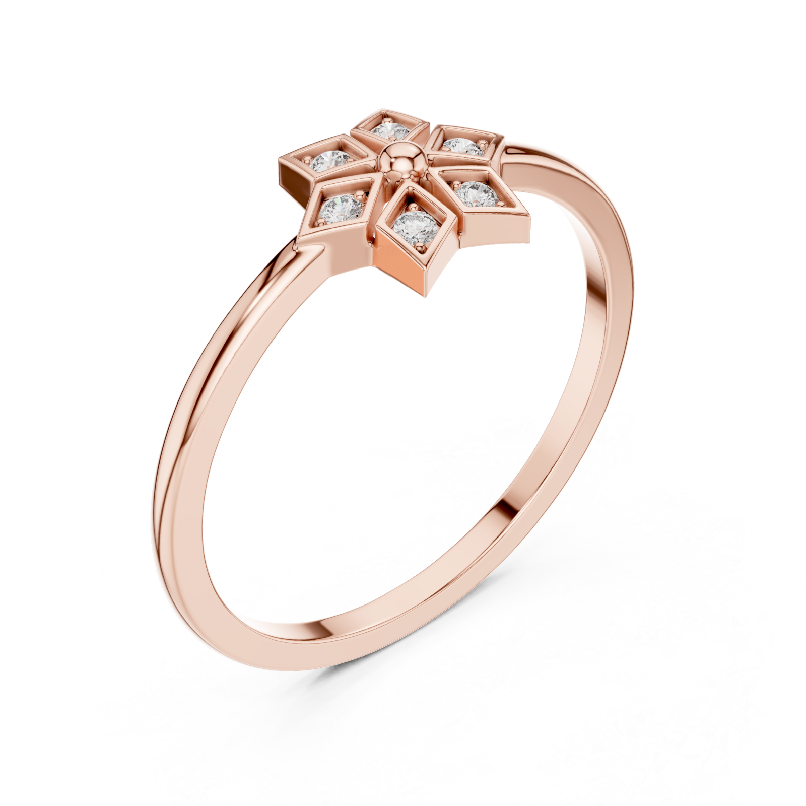  Rose Gold Stella Charm Ring Right View