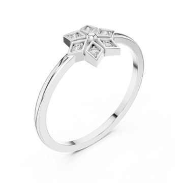  White Gold Stella Charm Ring Right View