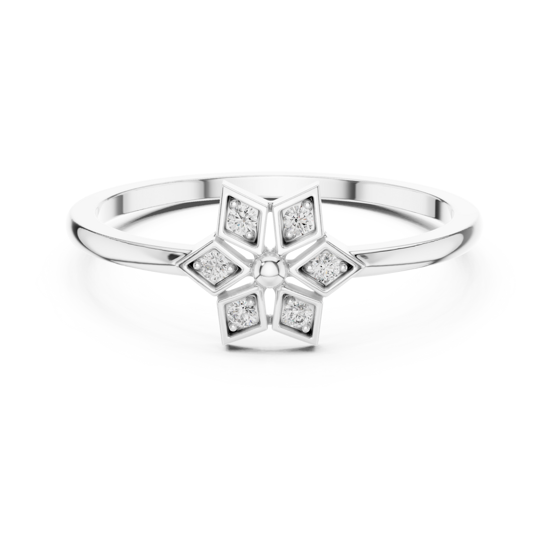  White Gold Stella Charm Ring Right View