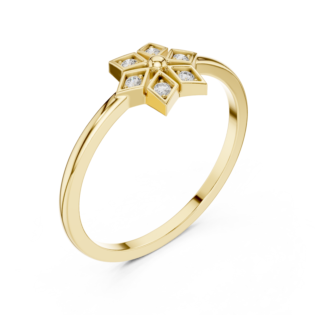 Gold Stella Charm Ring Right View