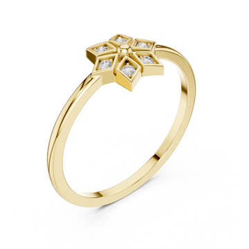 Gold Stella Charm Ring Right View