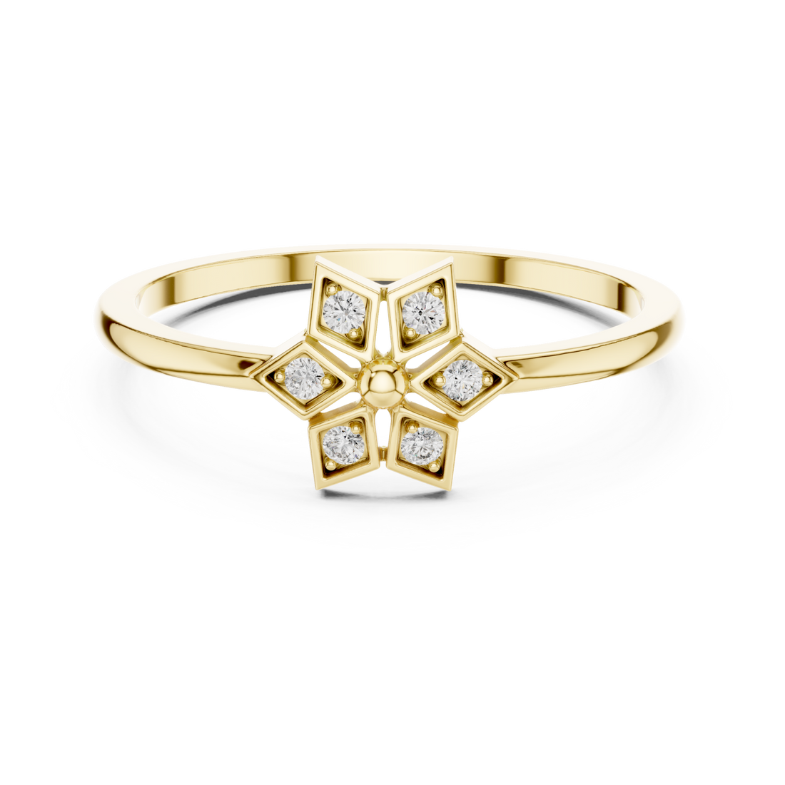 Gold Stella Charm Ring Right View