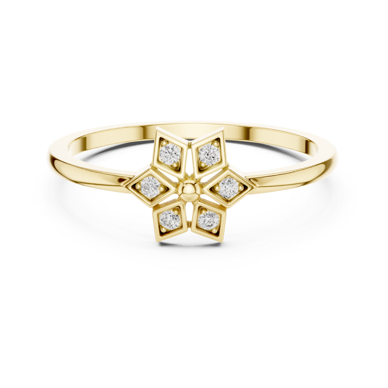  Gold Stella Charm Ring Front View