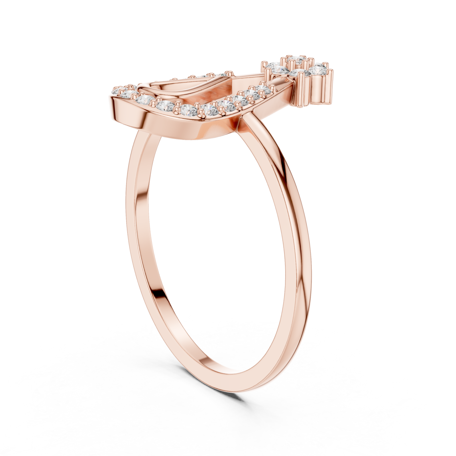  Rose Gold Serene Teardrop Ring Left View