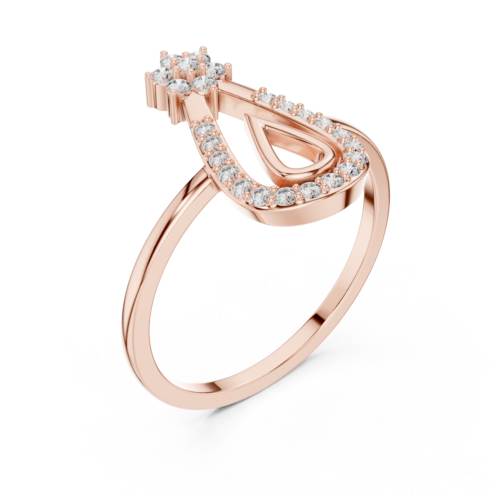  Rose Gold Serene Teardrop Ring Right View