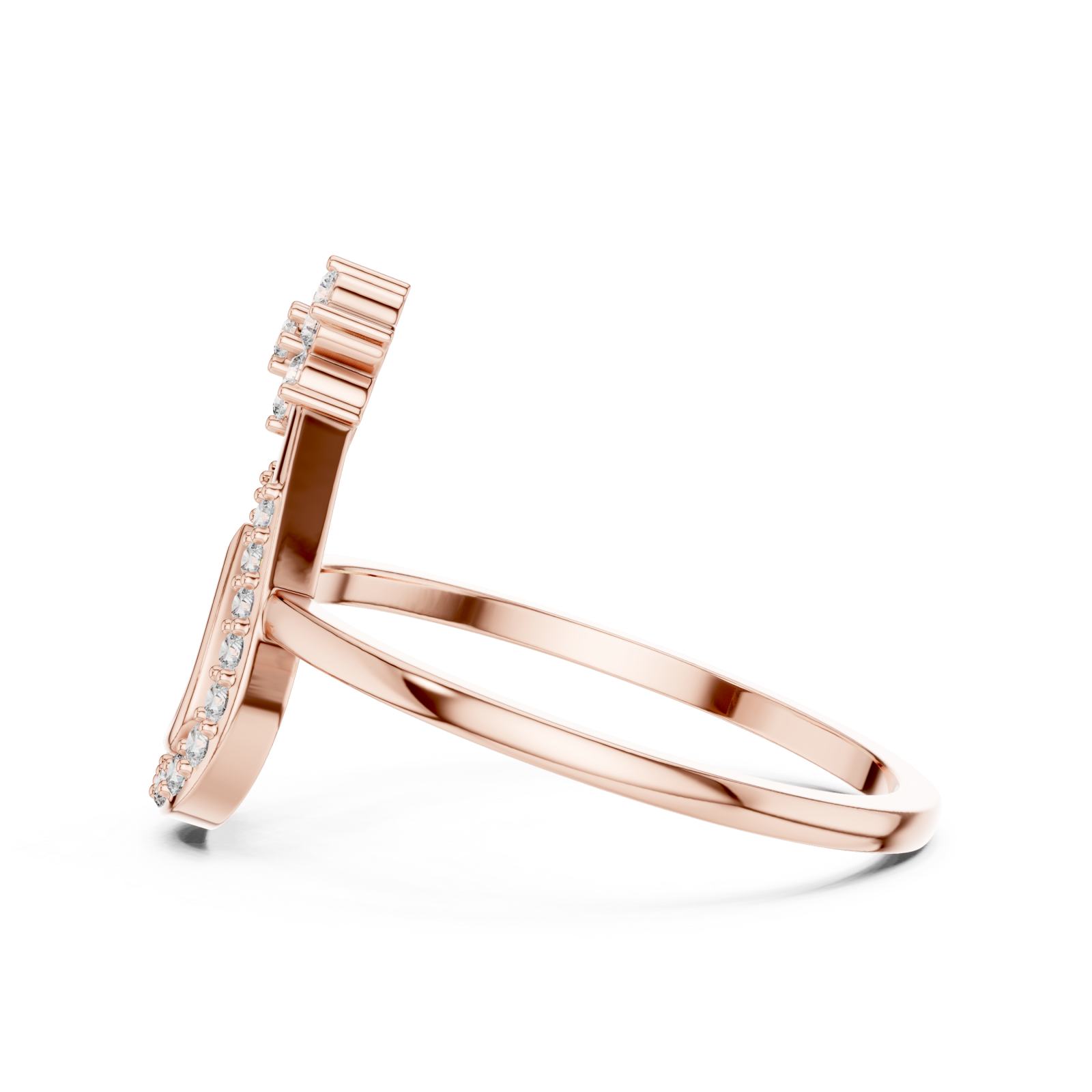  Rose Gold Serene Teardrop Ring Side View