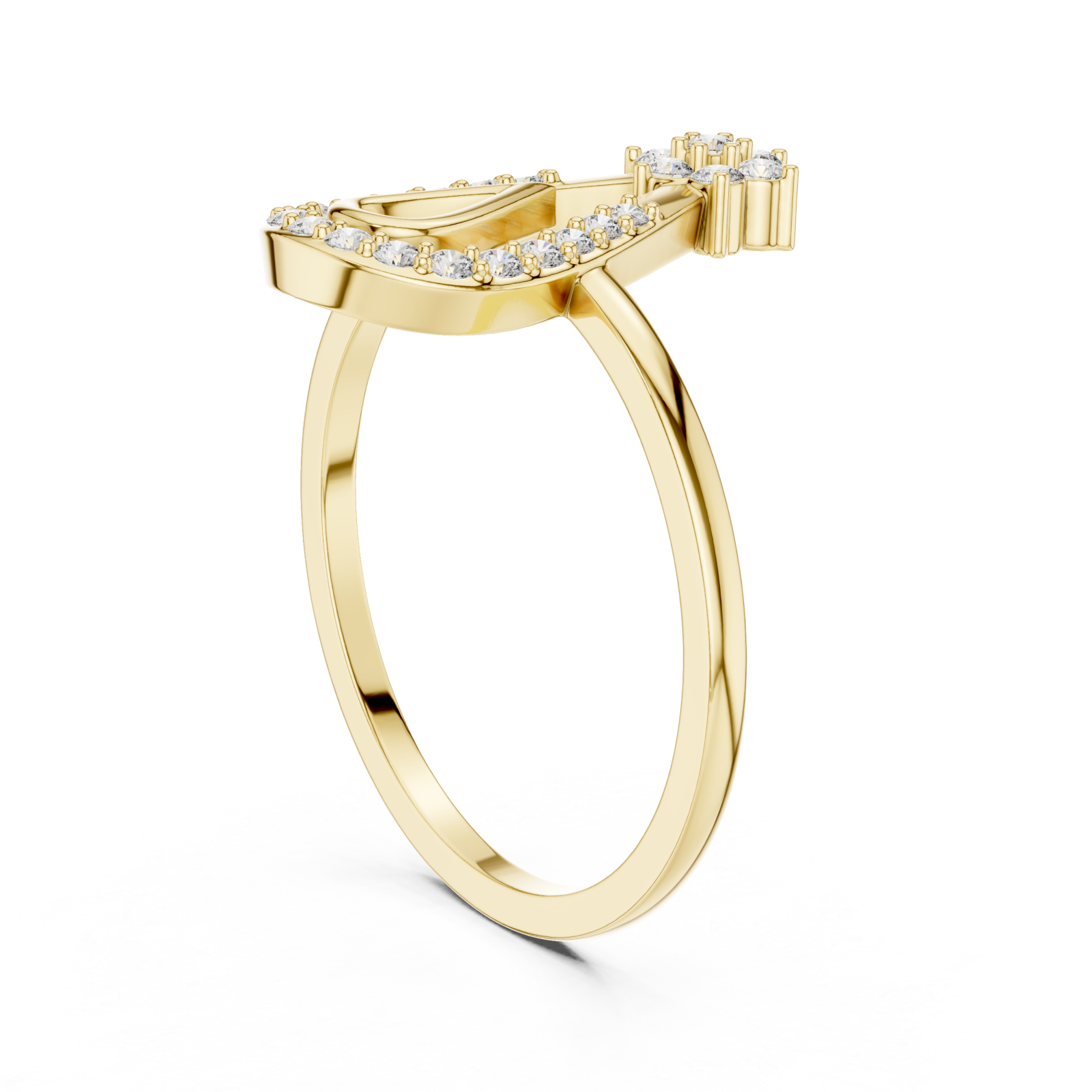  Gold Serene Teardrop Ring Left View