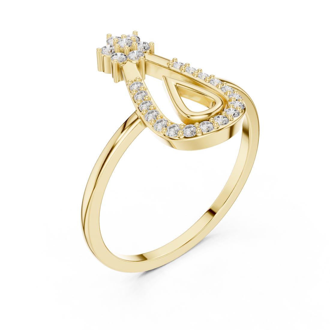Gold Serene Teardrop Ring Right View