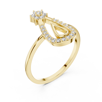 Gold Serene Teardrop Ring Right View