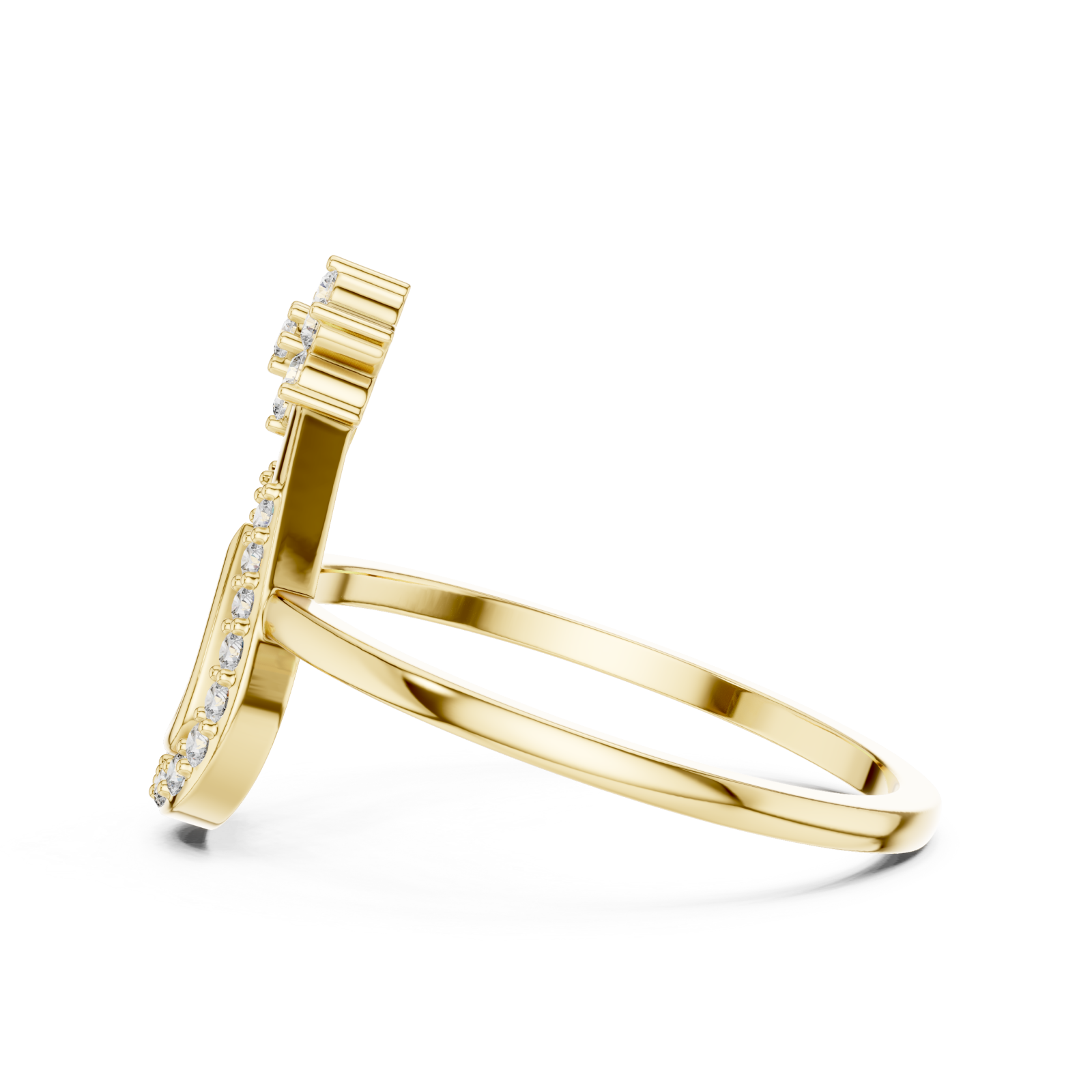 Gold Serene Teardrop Ring Side View