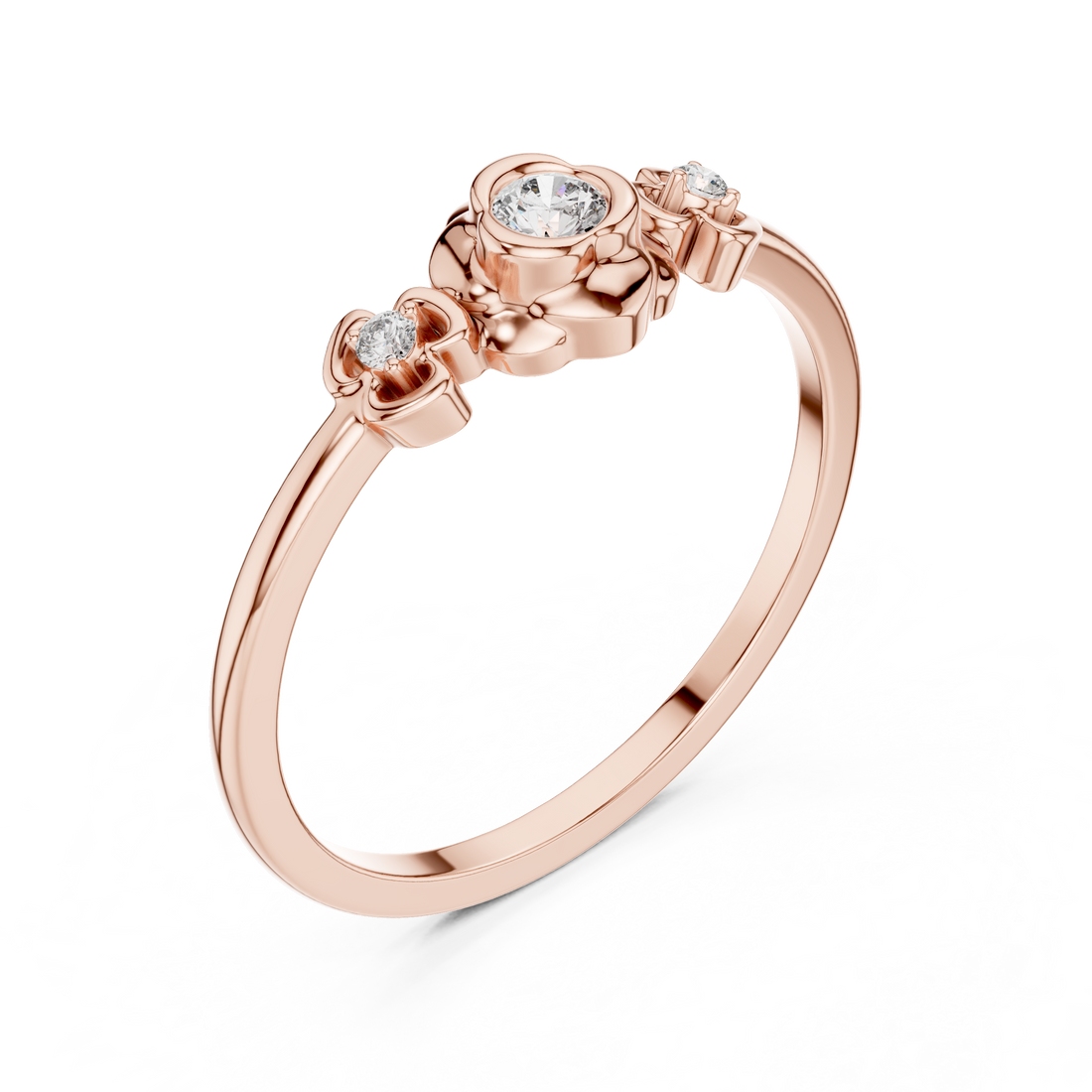  Rose Gold Blossom Kiss Ring Right View