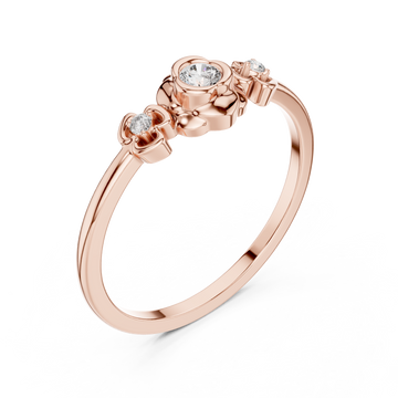  Rose Gold Blossom Kiss Ring Right View
