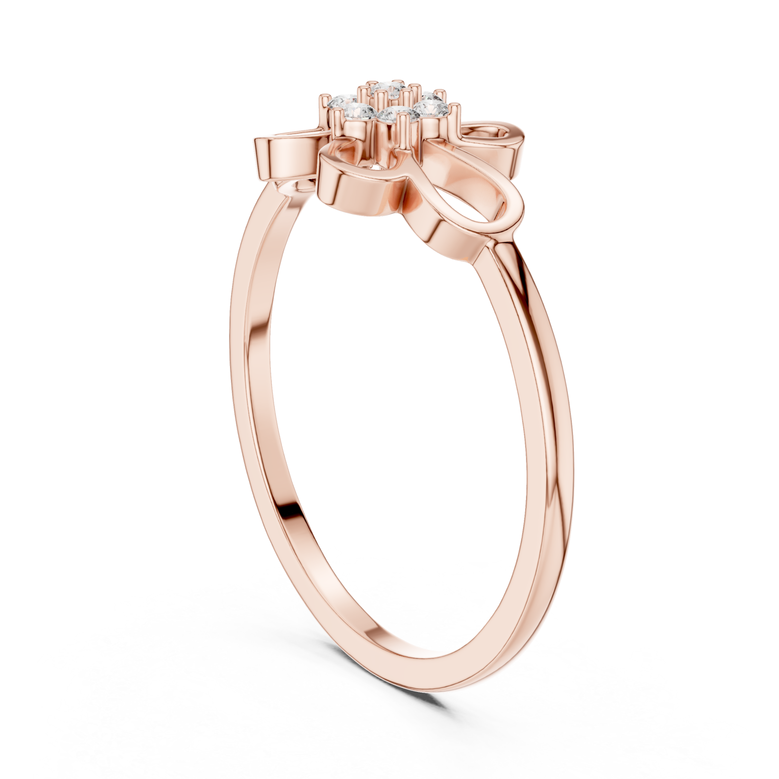  Rose Gold Fleur Harmony Ring Left View