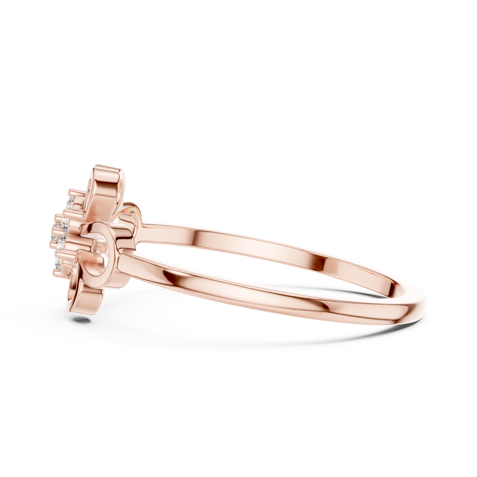  Rose Gold Fleur Harmony Ring Side View