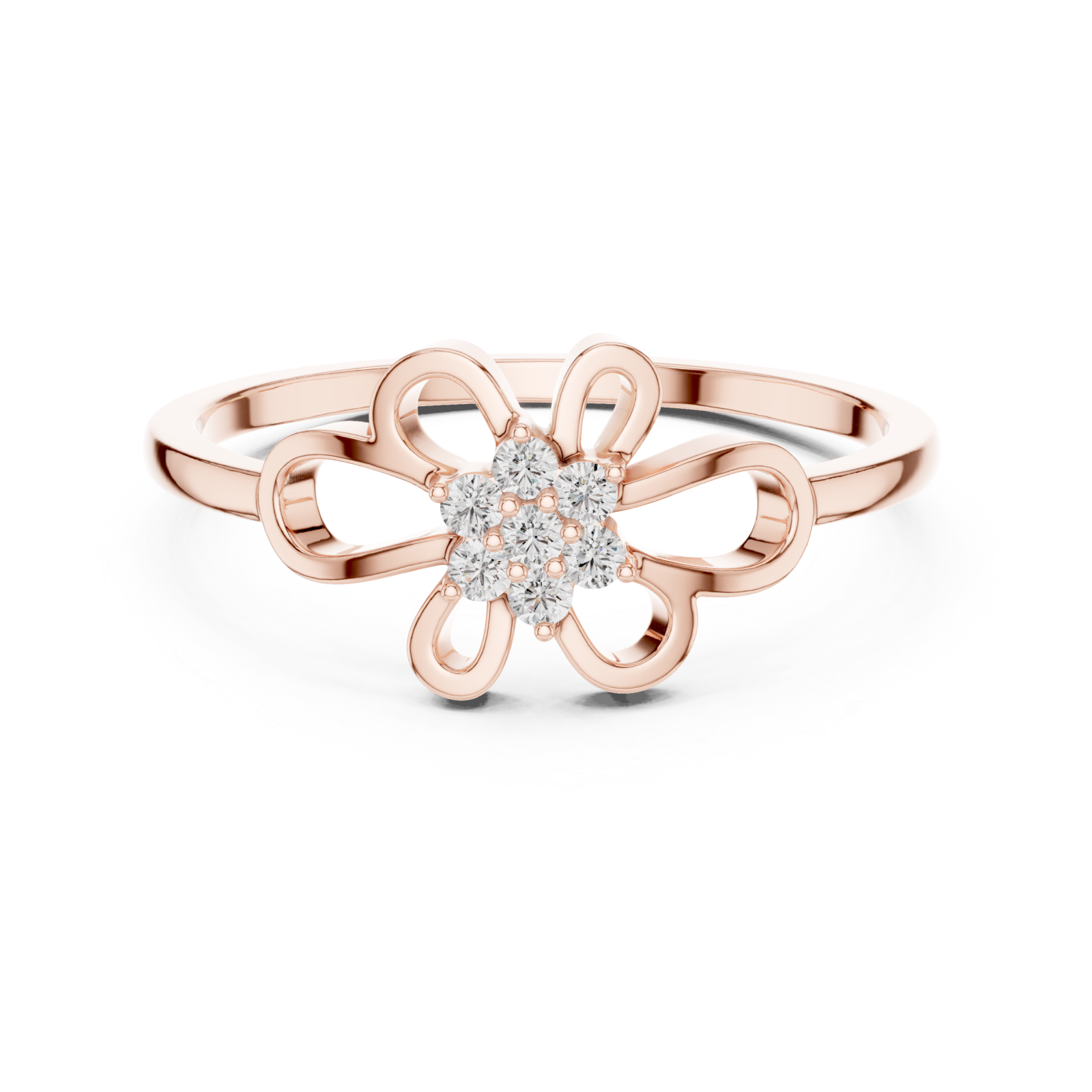  Rose Gold Fleur Harmony Ring Front View