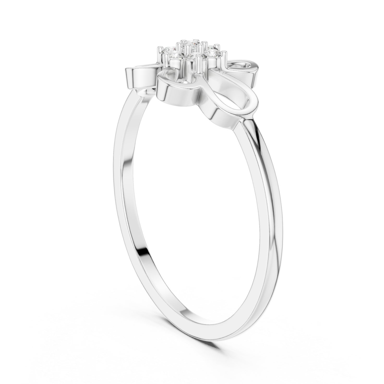  White Gold Fleur Harmony Ring Left View