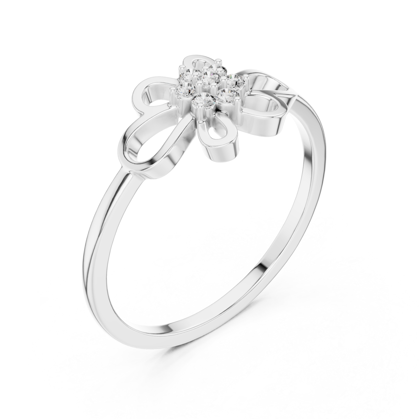  White Gold Fleur Harmony Ring Right View