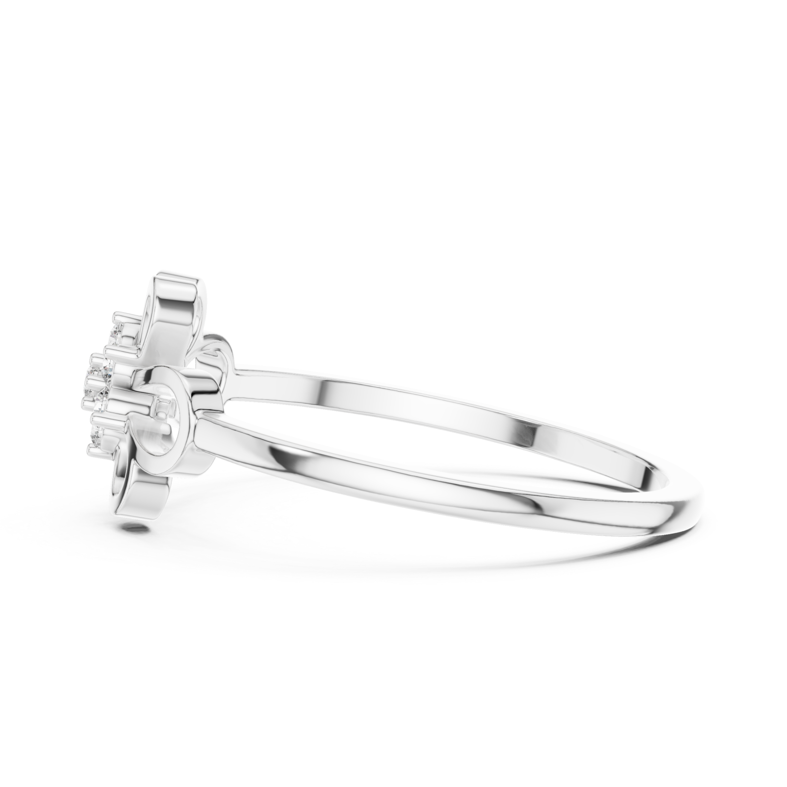  White Gold Fleur Harmony Ring Side View