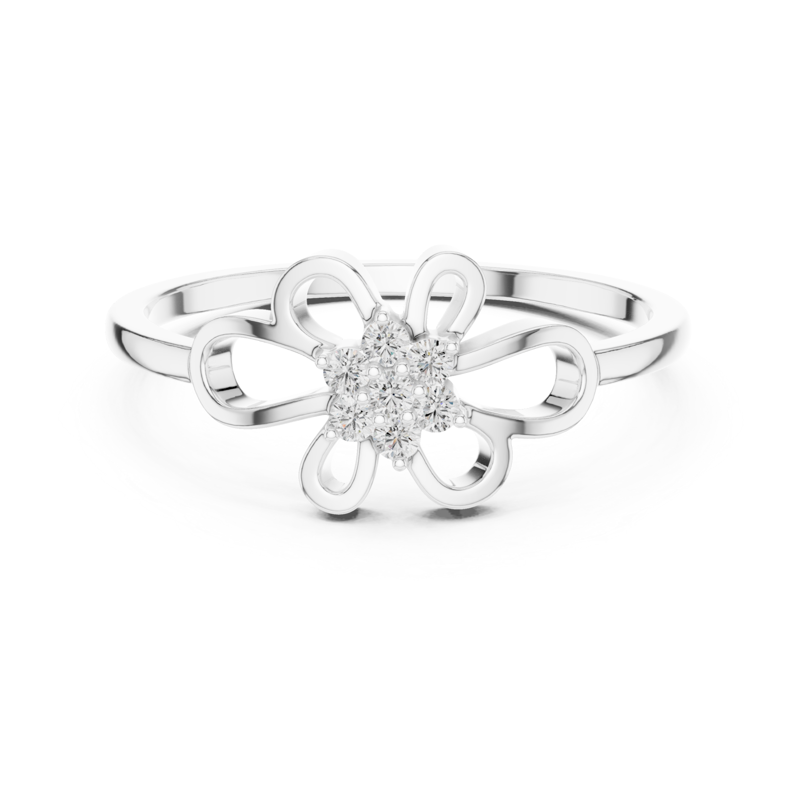  White Gold Fleur Harmony Ring Front View