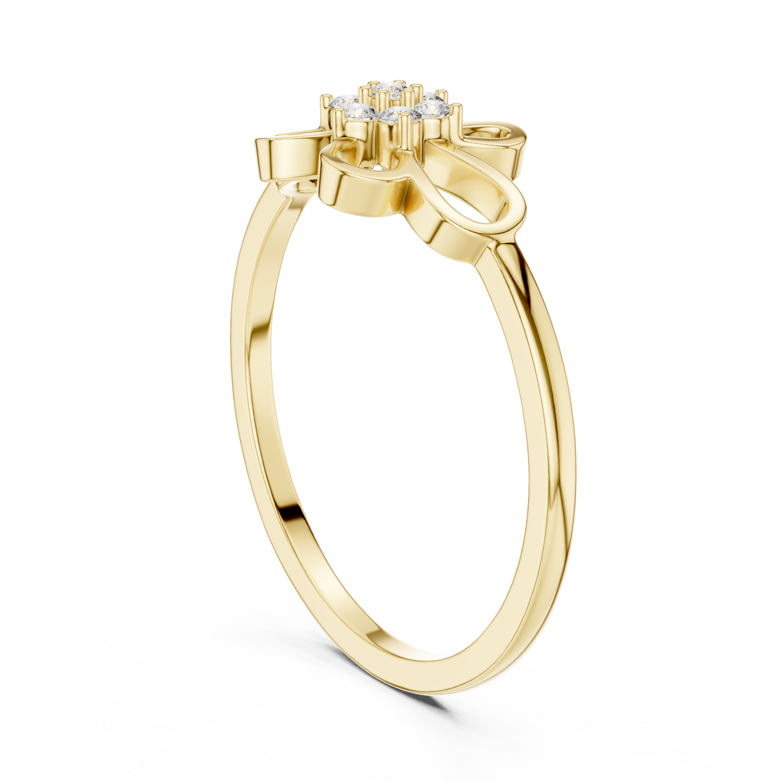  Gold Fleur Harmony Ring Left View