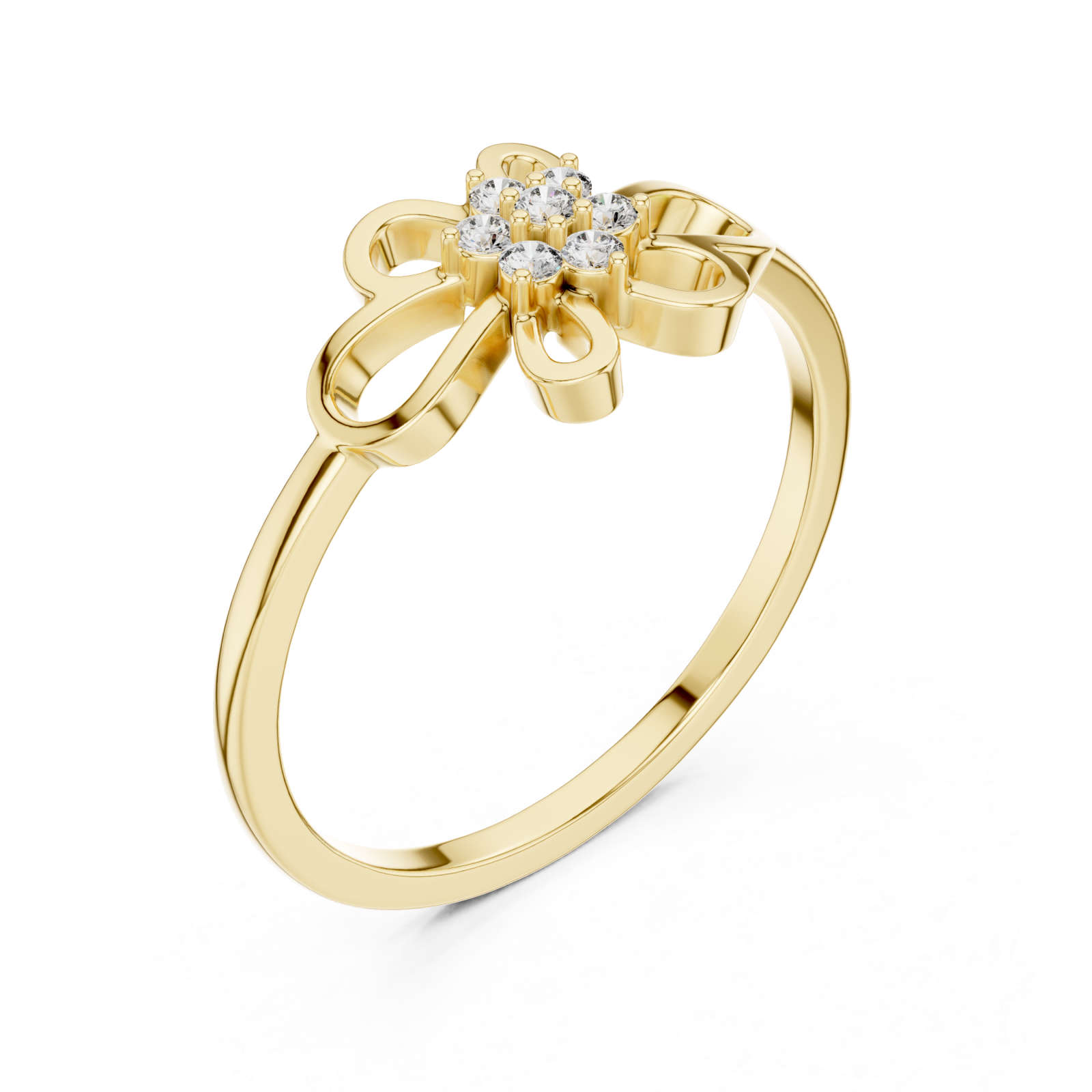 Gold Fleur Harmony Ring Right View