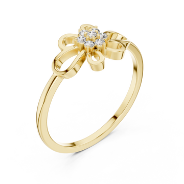Gold Fleur Harmony Ring Right View